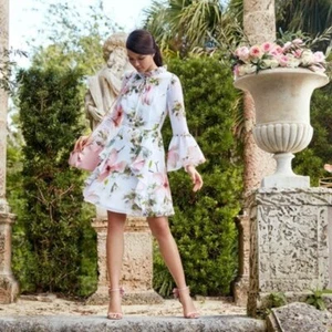 Ted Baker Womens White Beccaa Harmony Skater Dress Size 3 UK 12 - Picture 1 of 10