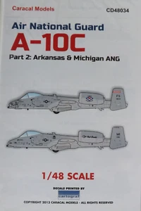 Caracal Models Aufkleber A-10C "Arkansas & Michigan ANG" PT. 2 #CD48034 OOP/RARITÄT - Bild 1 von 5