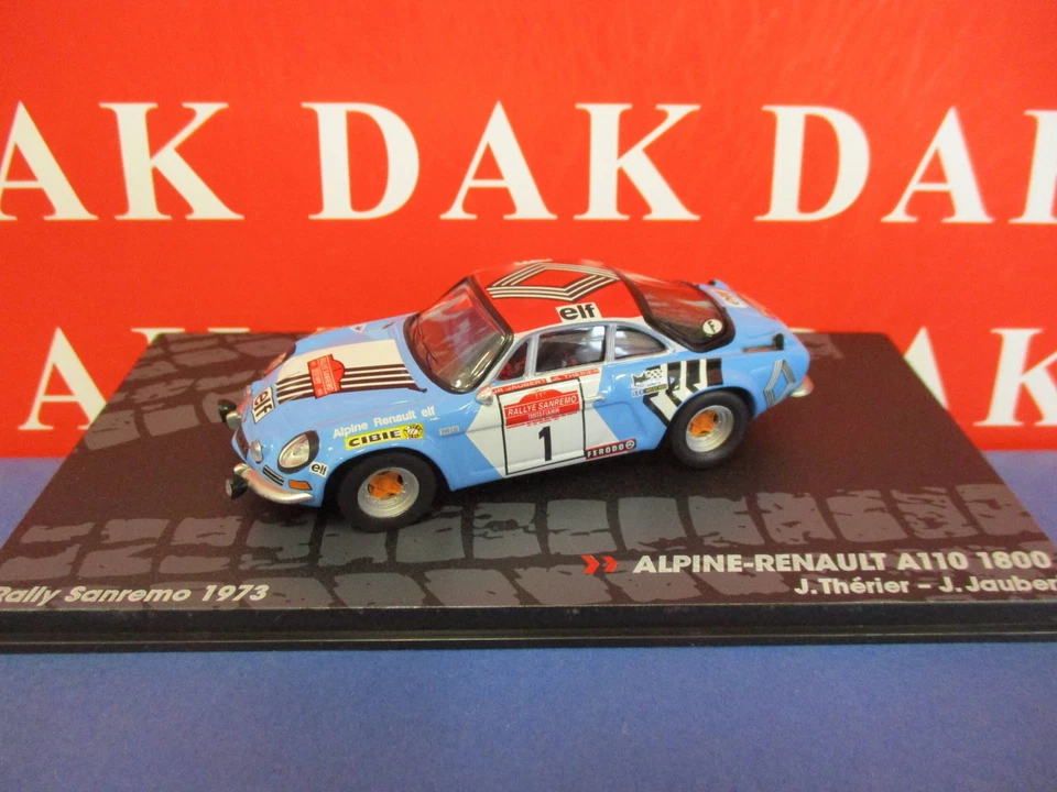 Die cast 1/43 Modellino Auto Renault Alpine A110 1800 Sanremo 1973 J. Therier - Immagine 1 di 4