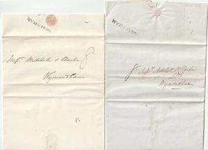 1832/6 2 x SWAFFHAM PMK LETTERE J DUGMORE? ROBERT SEWELL TO WYMONDHAM NORFOLK - Foto 1 di 2