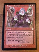 VINTAGE Puppet's Verdict - Magic The Gathering MTG Mercadian Masques 1999 - NM!