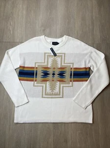 Suéter azteca Pendleton navajo talla grande L blanco nuevo manga larga - Imagen 1 de 8