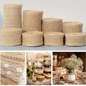 2M Jute Burlap Ribbon Floristry Wedding Party Home Decor DIY Gift Packing - Picture 1 of 17