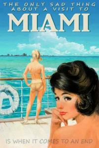 Miami Florida Cruise Ship Pin Up Poster Ocean Caribbean Travel Art Print 331 - Picture 1 of 4