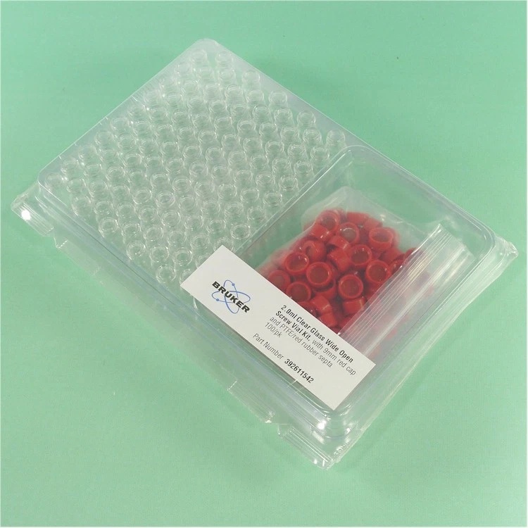 NEW Agilent 392611542 Clear Screw Top Vial 2ml, PTFE Red Cap *100/pk!* - Image 1 of 1