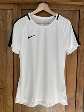 Nike Women’s White Black Short Sleeve Running Exercise T-Shirt Top, L (12-14)