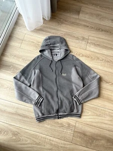 Vintage Y2K Dolce Gabbana D&G Logo Avant Garde Zip Hoodie Size L Gray - Picture 1 of 14