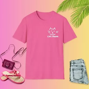 Cat Mom T-Shirt, Cute Gift for Cat Lovers, Fun Casual Wear, Mother's Day, Pet - Picture 1 of 20