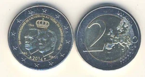 2 Euro Gedenkmünze 2014 Luxemburg 50 Jahre Thronbesteigung Großherzog Jean - Picture 1 of 1