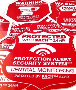 6 Alarm System Stickers 2 Security CCTV Camera Decals Good for Home Protection - Picture 1 of 4