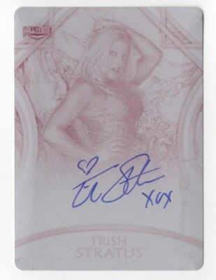 Trish Stratus 2018 Topps WWE Legends Autograph Card Printing Plate True 1/1 - Image 1 of 2
