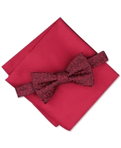 Alfani RED Men's Pre-Tied Geometric Bow Tie & Solid Pocket Square, US One Size - Picture 1 of 1