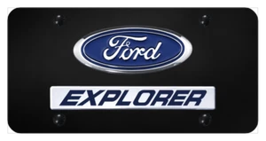 Ford Explorer Dual Logo Nameplate License Plate Official Licensed - Foto 1 di 4