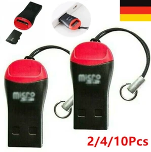 1-10X Mini USB-2.0 Micro SD SDHC TF Flash Speicherkartenleser Adapter für-Laptop - Afbeelding 1 van 7