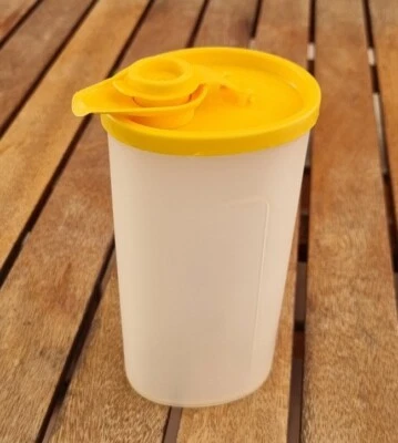 Tupperware Ölprinz Essig Öl Dressing Behälter Ausgießöffnung Gelb - Bild 1 von 4