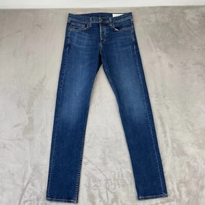 Rag & Bone Jeans Men 30x33 Dukes Blue Fit 2 Button Fly Made in USA Designer - Picture 1 of 15