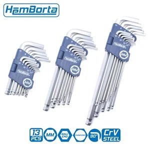 Allen Key Set 13pc HemBorta Allen Keys Metric Ball End Alan Keys Satin Finish - Picture 1 of 15