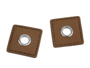 Öse Kordelöse 4x Kunstleder z. Aufnähen Durchzug  8 mm  30x30mm Viereck - Bild 1 von 1