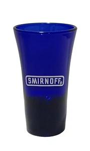 COBALT BLUE TALL SHOT GLASS SMIRNOFF - Picture 1 of 3