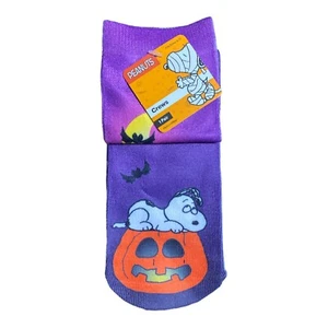 Peanuts Snoopy Halloween Kürbisfledermaus Crew Socken passt zu Schuhen 9-11 Damen *neu - Bild 1 von 2