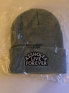 NEW A$$holes Live Forever Unisex Patch Beanie NWT (green/turquoise) - Picture 1 of 3