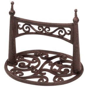 Rustic Cast Iron Boot Welly Cleaner Shoe Scraper Brown Equestrian Garden - Picture 1 of 3