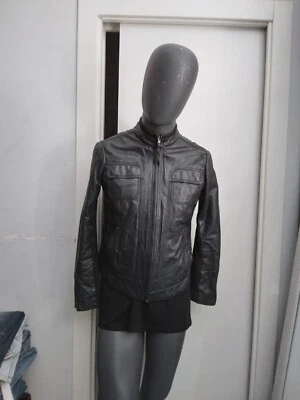 Mango Genuine Leather Jacket Used Men's Size XL Black XYC956L - Image 1 of 4