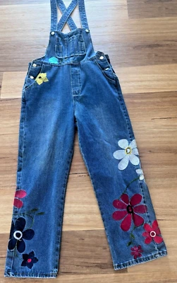 Macacão jeans bordado hippie boho macacão boho anos 70 - meninas grandes P - Imagem 1 de 4