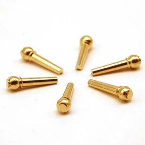 6Pcs Acoustic Guitar Brass Bridge Pins Cone String Dot Solid String Nails HOT - Picture 1 of 10