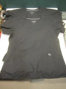 W123 WINK SCRUB MEDICAL SHIRT TOP MEDIUM BLACK 2 PAIR LOT - Picture 1 of 8