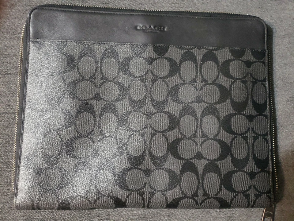 Coach  Tech Case Signature Canvas Charcoal Black F32654 NWT - Image 1 of 4