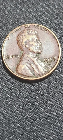 1957 D Wheat Penny- "L" error- very rare Cover