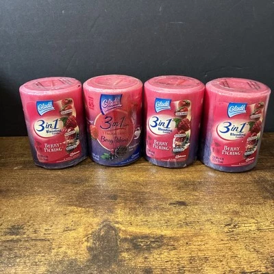 Lot of 4 Glade 3-in-1 Blending Candle Berry Picking Unburned 2004 New Old Stock - image 1 of 4