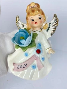 Vintage Lefton China Juli Geburtstagsengel mit Seerose - #6224 - Japan - Bild 1 von 9