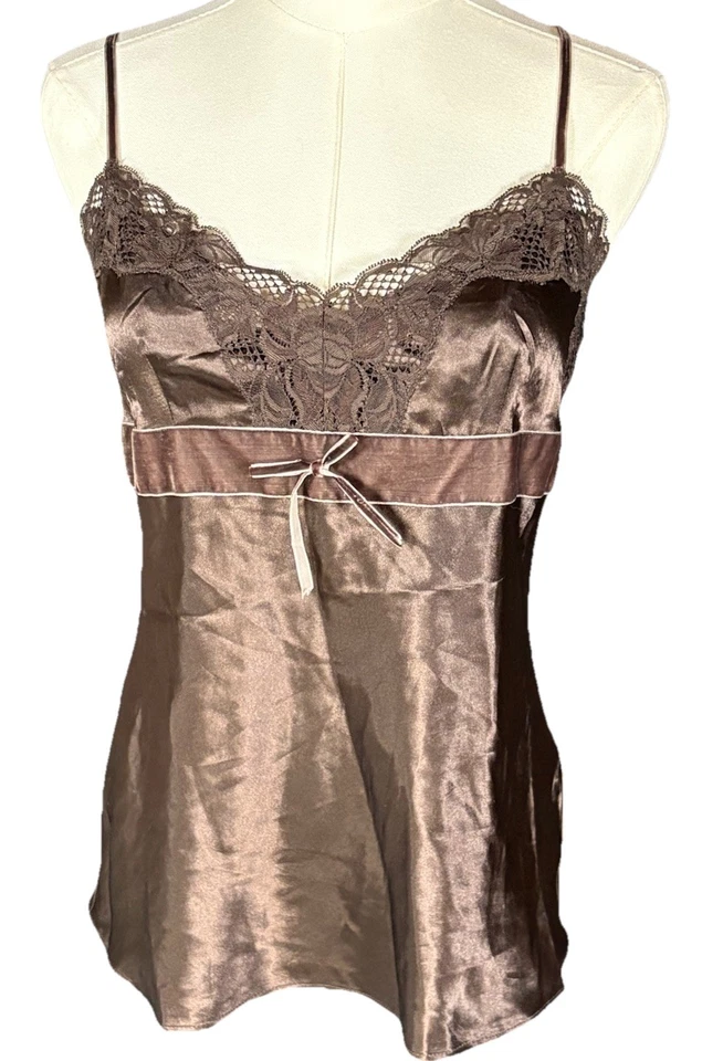 Camisola de encaje con correa de terciopelo Y2K camiseta sin mangas satinada hada oscura caprichosa talla M Foto 1 de 4