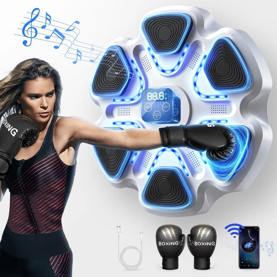 **VIRAL** Máquina de boxeo de música inteligente Bluetooth montada en la pared con guantes  Foto 1 de 4
