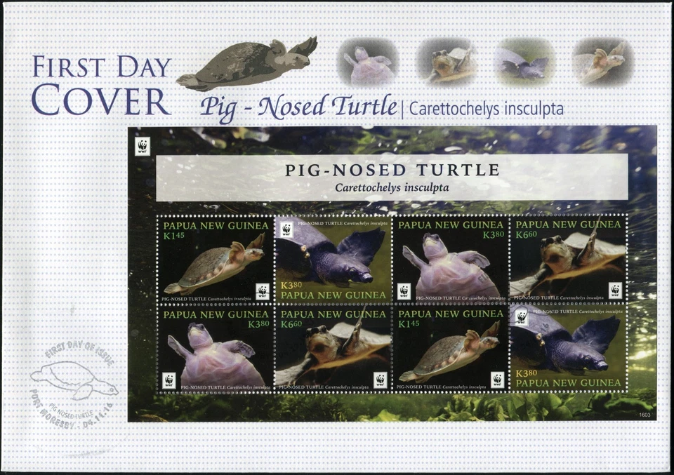 Papua New Guinea 2016. Pig-nosed Turtle (Mint) First Day Cover - Image 1 of 1