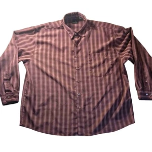Camisa de gamuza a rayas sintéticas George 2XL Ante con botones Preppy Casual Streetwear - Imagen 1 de 7
