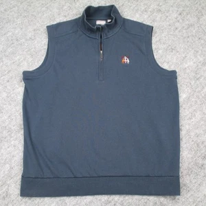 Ashworth Pullover Vest Mens Large Blue Quarter Zip Golf Embroidered Crest Logo - Picture 1 of 13