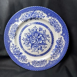 One Wood & Sons Blue Roses Dinner Plate England EUC - Picture 1 of 5