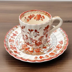Vintage Copeland Spode India Tree Rust Demitasse Cup & Saucer Set - Picture 1 of 7