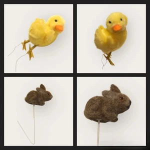 Vintage 2 addobbi albero di Natale pulcino e coniglio - Imagen 1 de 11