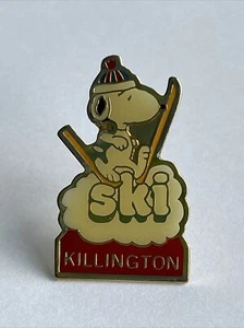 Snoopy Ski Pin Killington Resort Vermont .75" x 1.25" Tall Vintage Peanuts - Picture 1 of 6