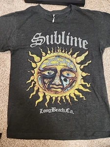 Sublime Long Beach T Shirt Sm Sun Logo Black Shirt Vintage Ska Punk Band Graphic - Picture 1 of 4