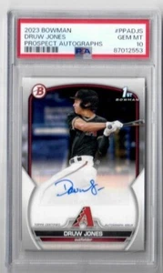 2023 Bowman Druw Jones Prospect Autokarte #PPA-DJS PSA 10 Edelsteine neuwertig Diamondbacks - Bild 1 von 2