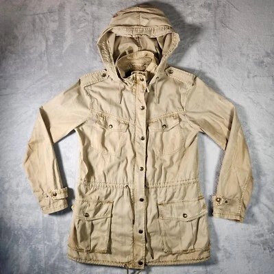 Chaqueta Talula para mujer pequeña caqui utilitaria con capucha soldado de safari militar Gorpcore Foto 1 de 4