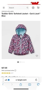 Toddler Girls' Softshell Jacket - Cat & Jack™ Blue (( Size 3T )) - Picture 1 of 5
