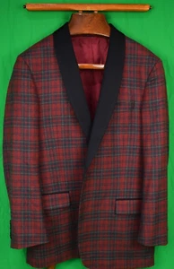 Brooks Brothers Regent Tartan Flannel Shawl Collar Dinner/ Smoking Jacket Sz 41R - Picture 1 of 11