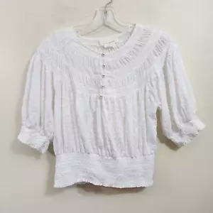 Anthropologie Luciella gesmokte Puffbluse Kurzarm Damengröße Small - Bild 1 von 13