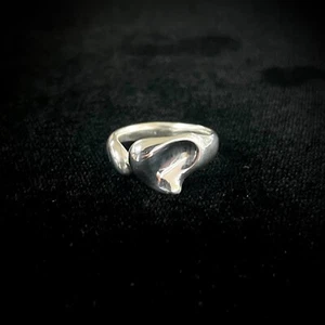 Tiffany & Co. Elsa Peretti Spain Full Heart Sterling Silver Ring Size 4.5 - Picture 1 of 3